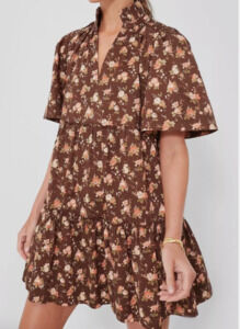 Tuckernuck Rosewood Chintz 'Crawford' Brown Cotton Dress Size 3XL